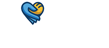 A blue and yellow heart-shaped logo above the words “Fear Free” and “AAHA Accredited” in gray on a light background.